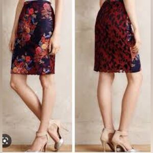 Anthropologie Leifsdottir Quinn Lace Floral Pencil Skirt - Size 6